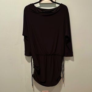 WHBM Regan sleeve black dress with adjustable skirt - size M